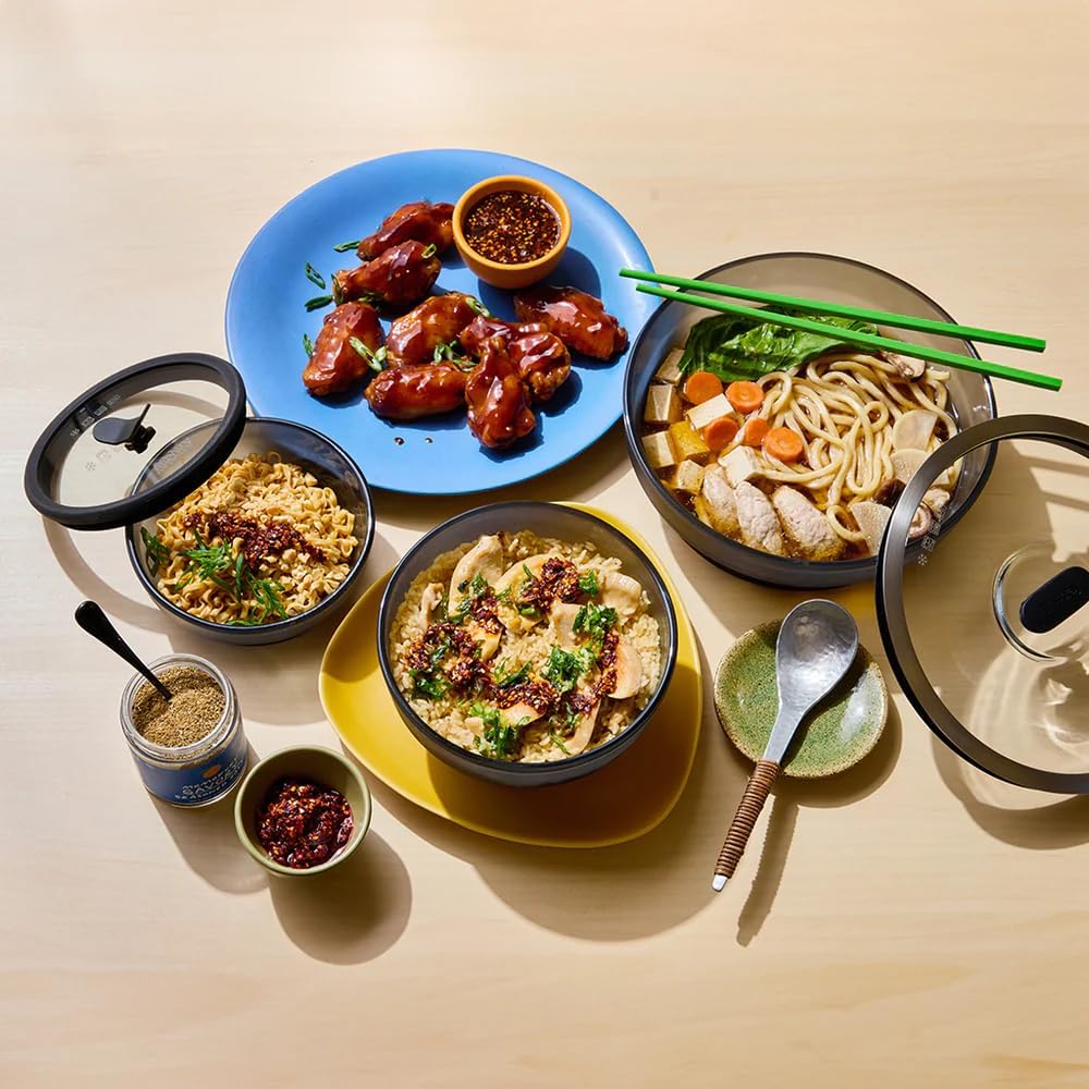 Anyday Onyx Collection - Almacenamiento de alimentos de vidrio de 12 piezas