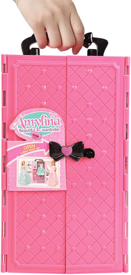 UCanaan Conjunto de muñeca y armario para niña con ropa y accesorio...