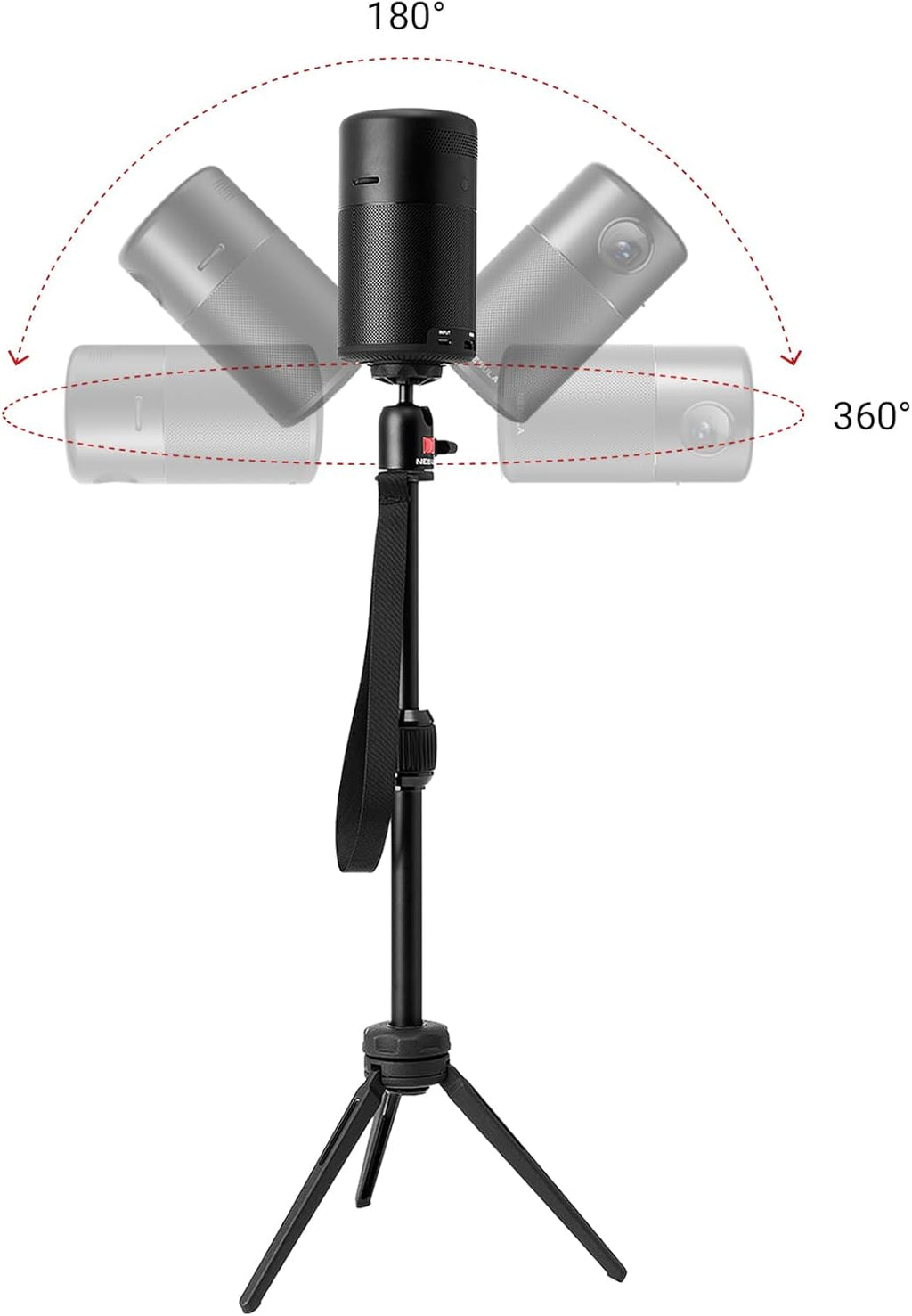 Nebula Soporte de Trípode Ajustable, Compacto, Soporte Portátil para Proyector, Incluye Soporte Universal y Cabezal Esférico Giratorio - Soporte de Trípode de Aleación de Aluminio, para Capsule 3