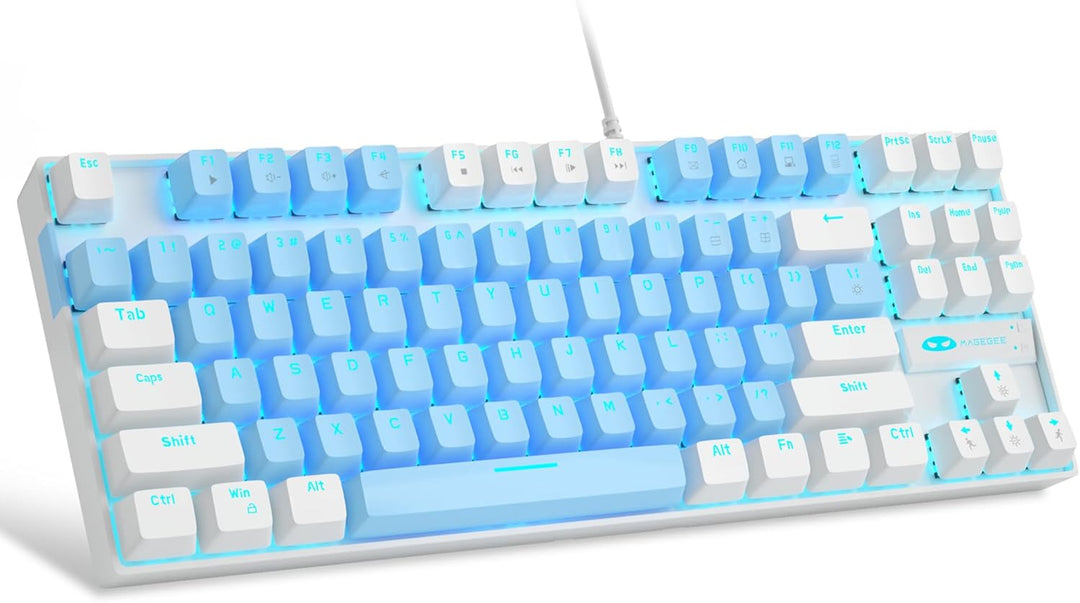 MageGee - Teclado mecánico portátil 75% para juegos con switch azul...
