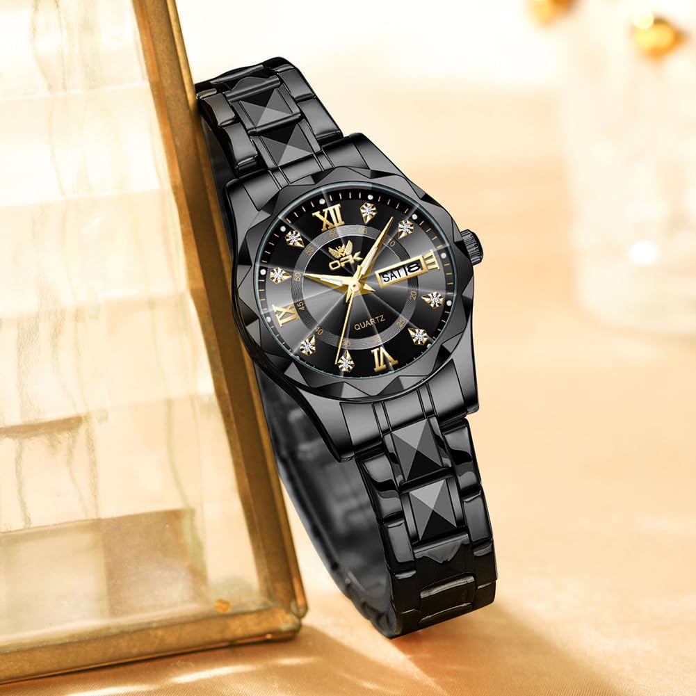 OPK Relojes para Mujer Estilo Business, Reloj Femenino con Correa de Acero Inoxidable, Reloj de Muñeca para Damas