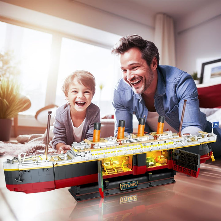 Titanic - Juego de construcción con luz 2 en 1 Titanic