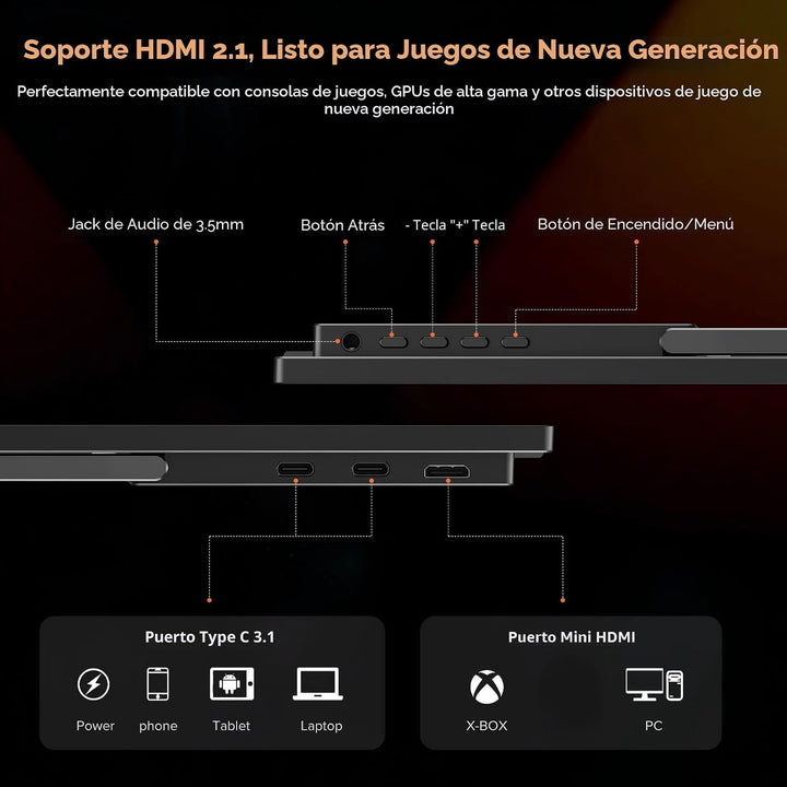 UPERFECT Monitor portátil QLED de 2.5K 240Hz, 16" 2560x1600 QHD...