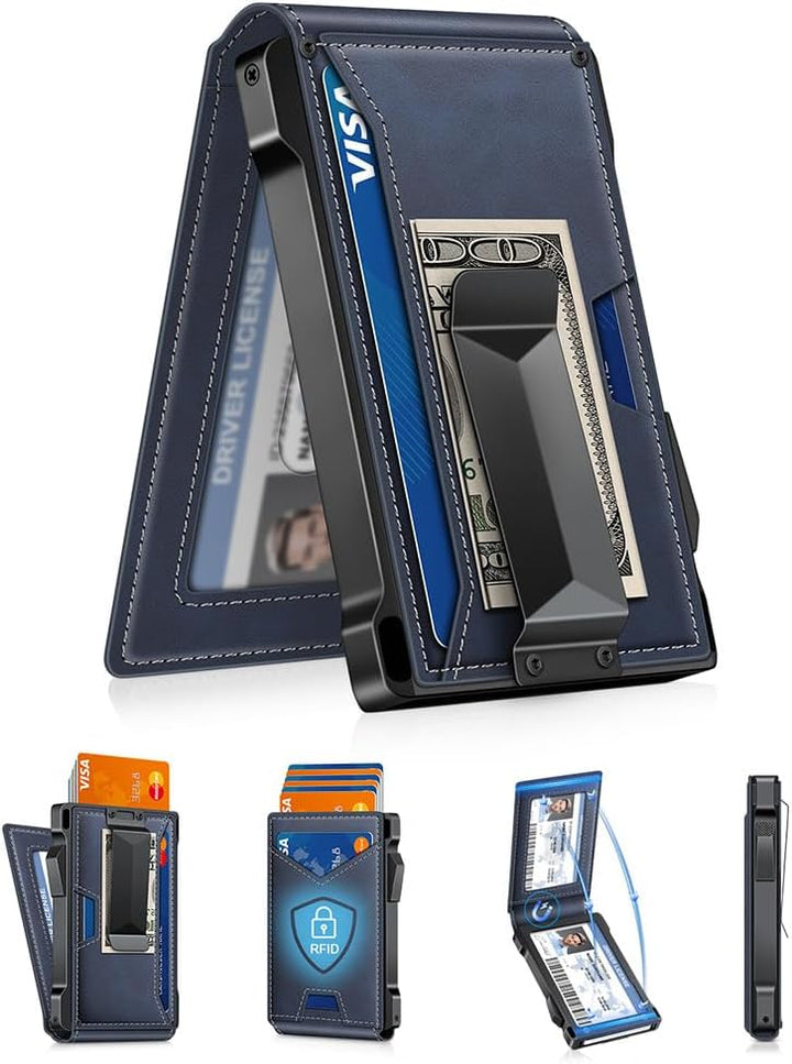 Cartera para hombre con RFID con 2 ventanas para identificación y c...