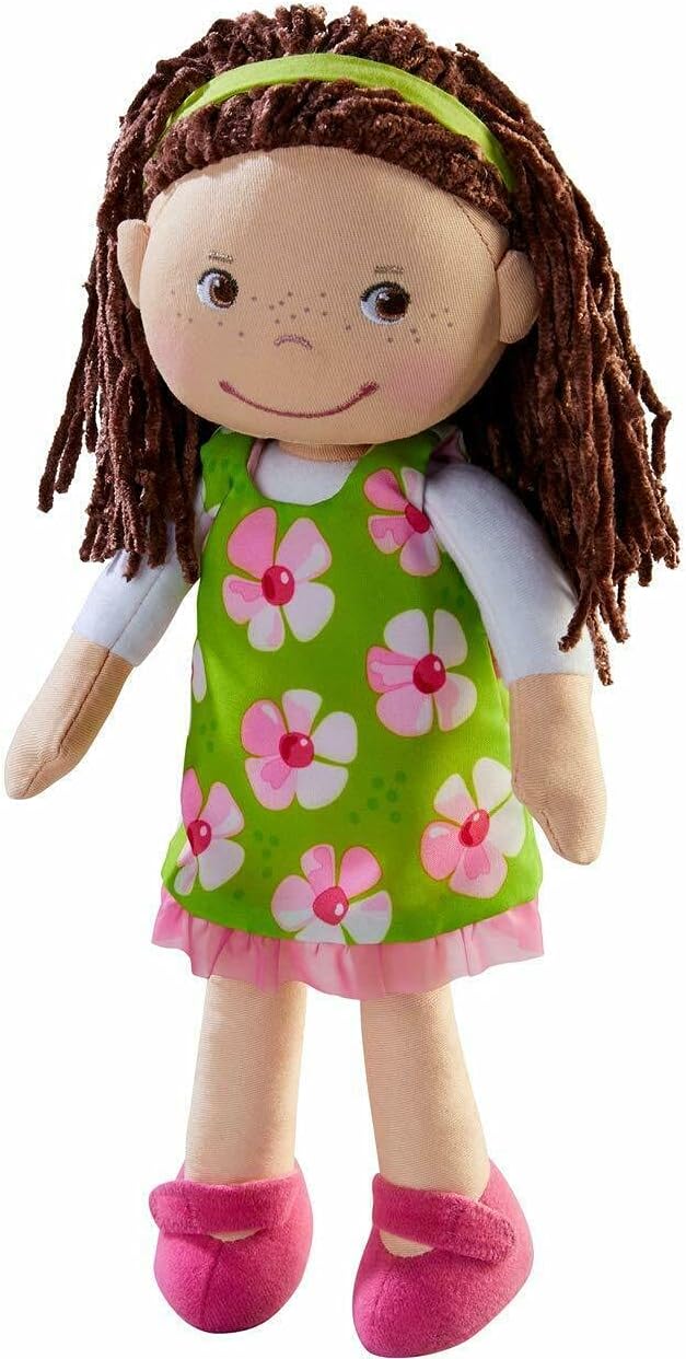 HABA Coco - Muñeca de bebé suave de 12 pulgadas con pelo castaño, c...