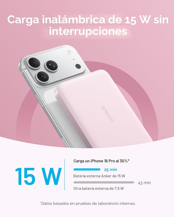 Anker MagGo Power Bank, batería magnética ultradelgada de 10,000 mA...