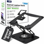Uncaged Ergonomics Laptop Stand para Desk Riser/360° Swivel (negro)