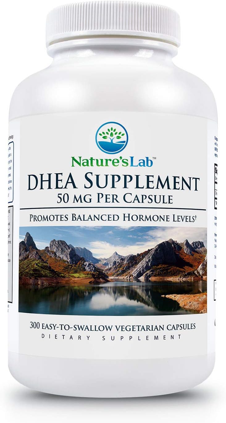 Nature's Lab Suplemento DHEA de 50 mg, promueve niveles hormona...