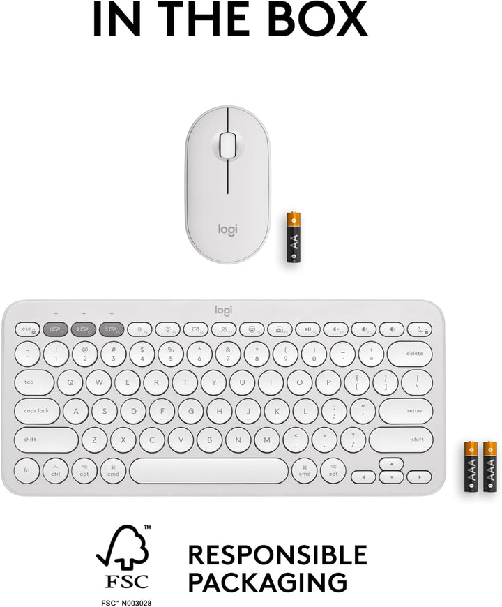 Logitech Pebble 2 Combo para Mac, teclado y mouse inalámbricos, del...
