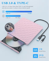 ORIGBELIE Unidad Externa de CD DVD para Portátil, USB 3.0 Tipo-C Ul...