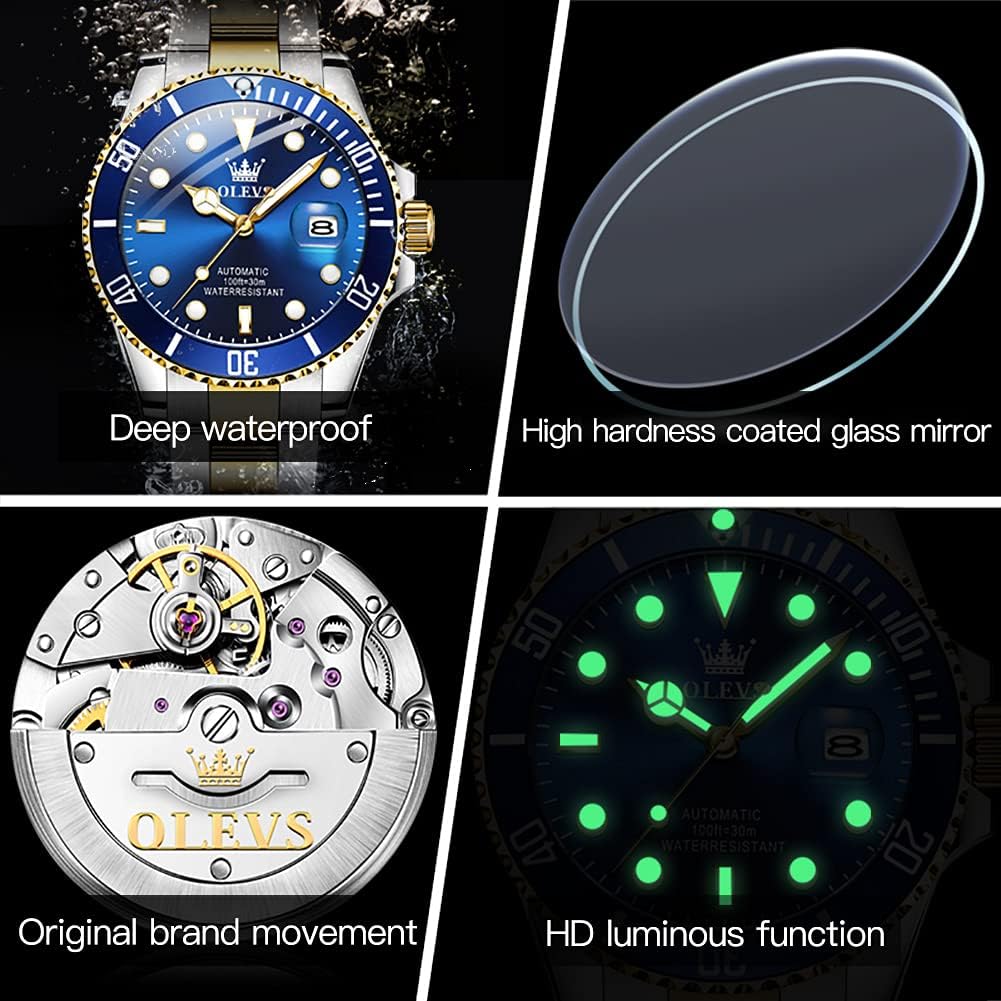 OLEVS Reloj Automático Mecánico para Hombre de Lujo, Recia Carga Automática