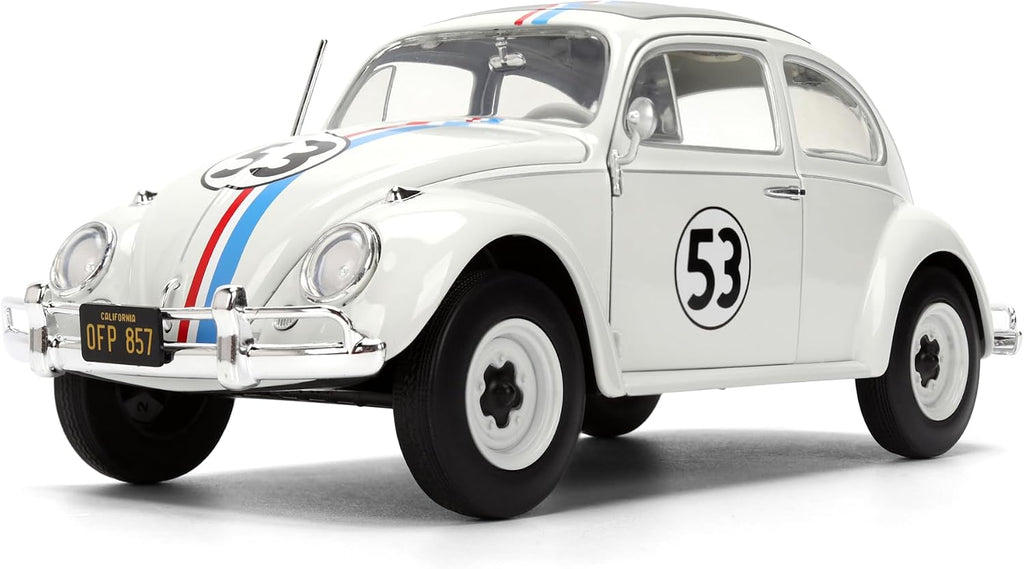 Jada Herbie The Love Bug Volkswagen Beetle Hollywood Rides 1:24 - Vehículo fundido a presión con juguetes para portaneumáticos