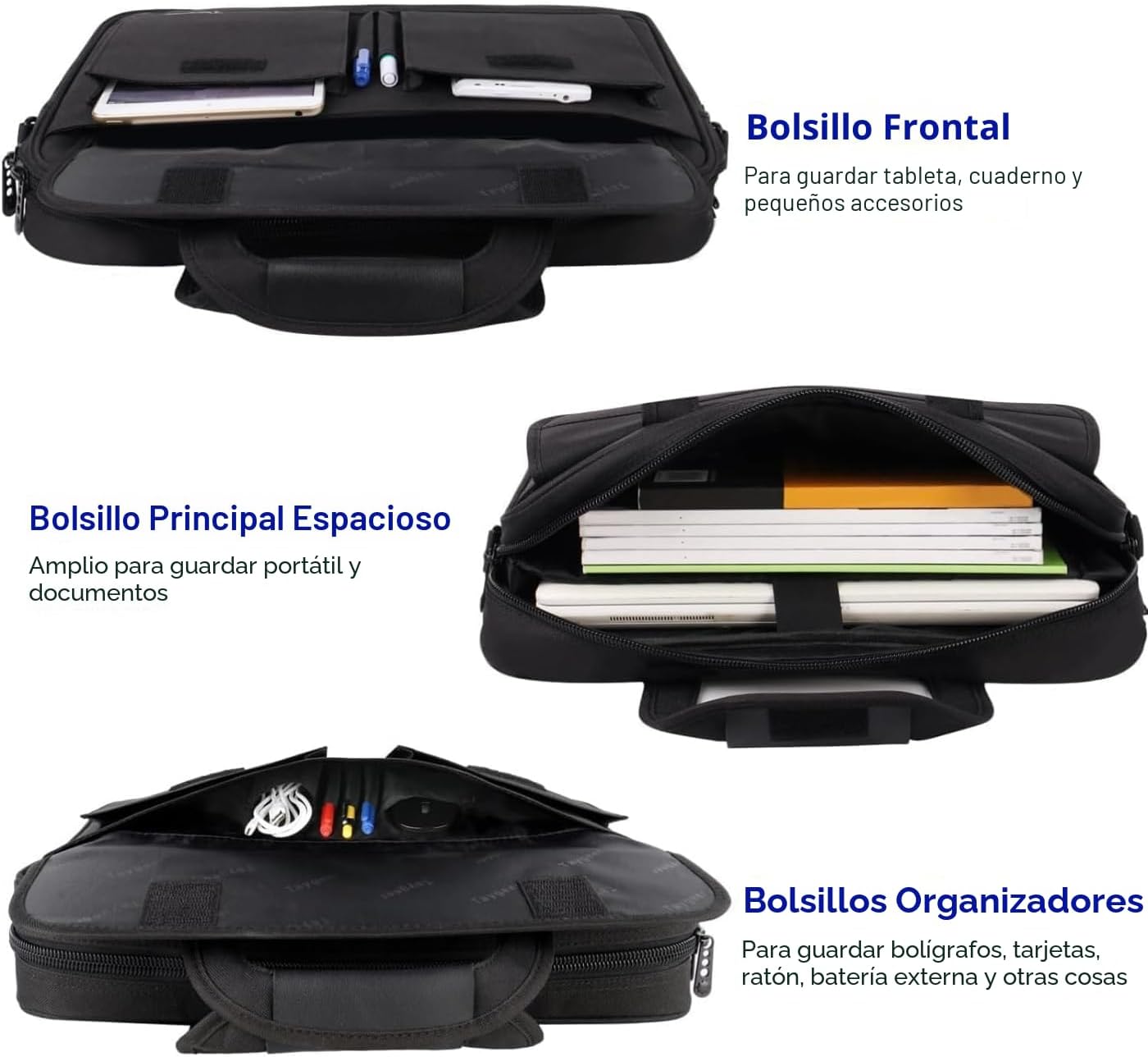 Bolsa para laptop, 15.6 pulgadas, impermeable, maletín para viajes,...