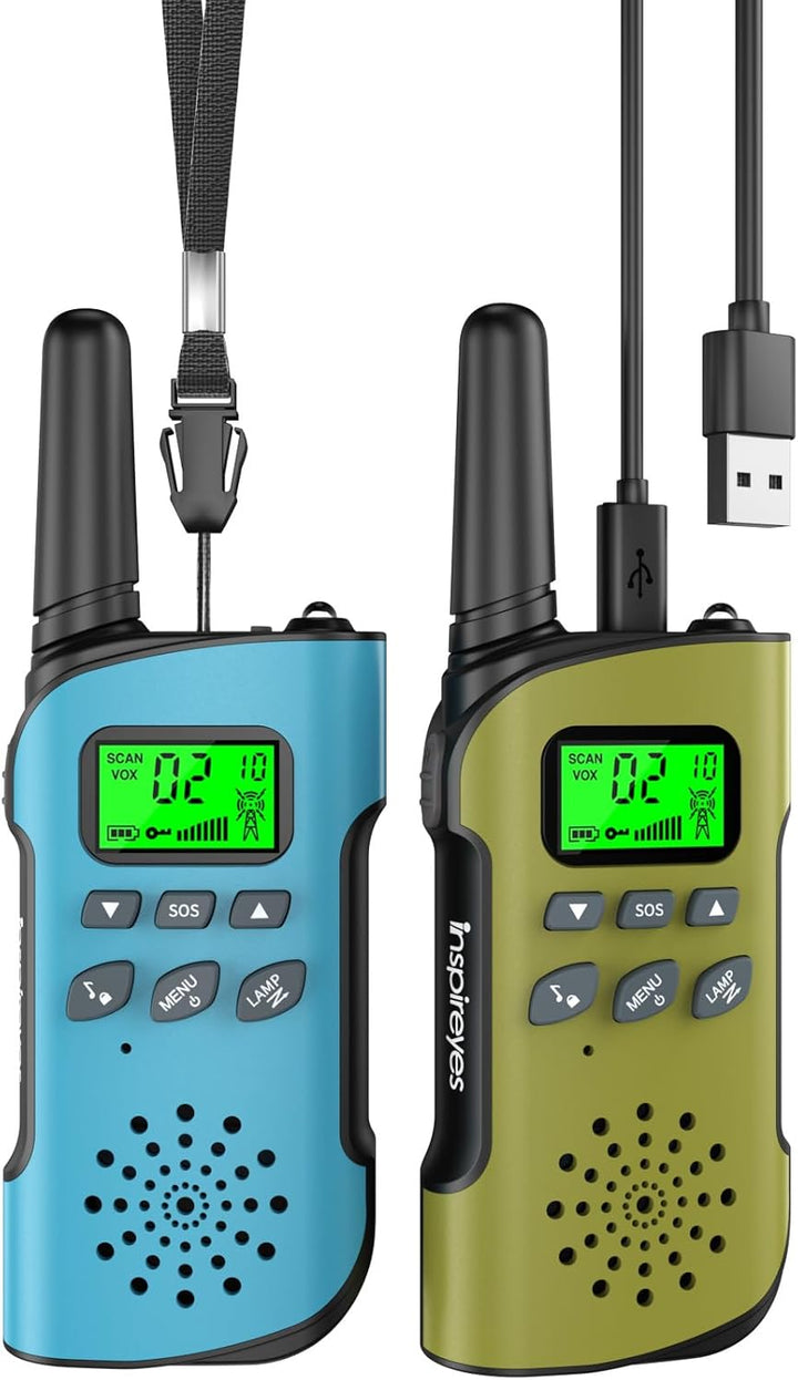 Inspireyes Walkie Talkies para niños recargables, rellenos de cesta...