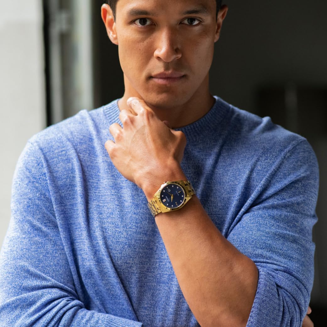 Citizen Reloj clásico Peyton Eco-Drive de 3 manecillas para hombre, fecha, cristal de zafiro, marcadores de diamantes