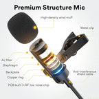 MAONO Micrófono USB Lavalier, 192KHZ/24BIT Enchufa y usa Omnidireccional Micrófono de solapa Clip de collar de camisa para PC, computadora, Mac, portátil, YouTube, Skype, grabación, podcasting, juegos