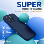 Miracase Funda de silicona y magnética para iPhone 15 Pro, azul oscuro