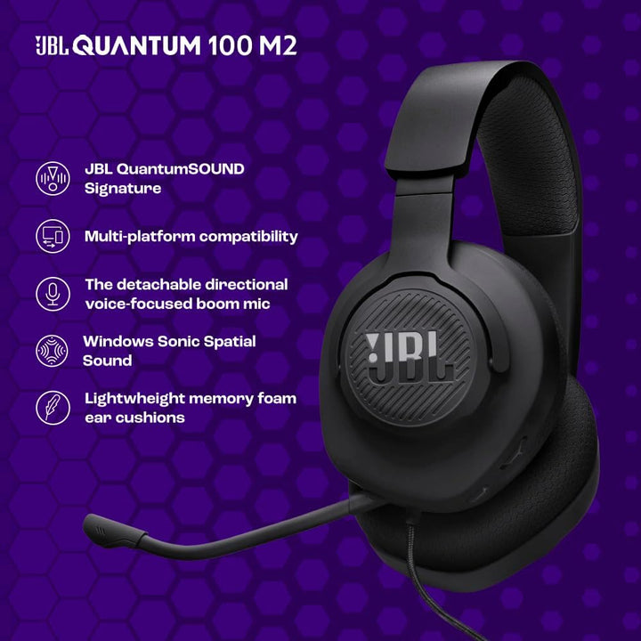 JBL Quantum 100M2 - Auriculares con cable para juegos con micrófono...