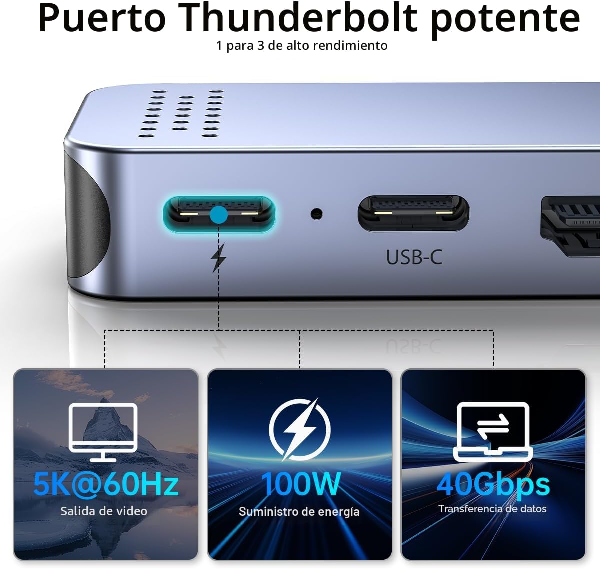 Adaptador de concentrador USB C para MacBook Pro\/Air M5 M4 M3 M2 M...