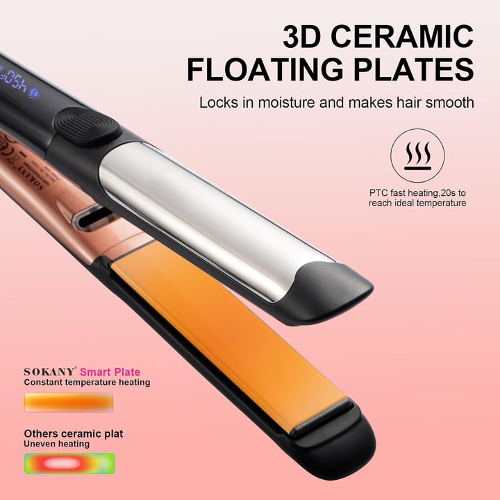 SOKANY Plancha de 1 Pulgada para Cabello Alisadora y Rizador de Tit...