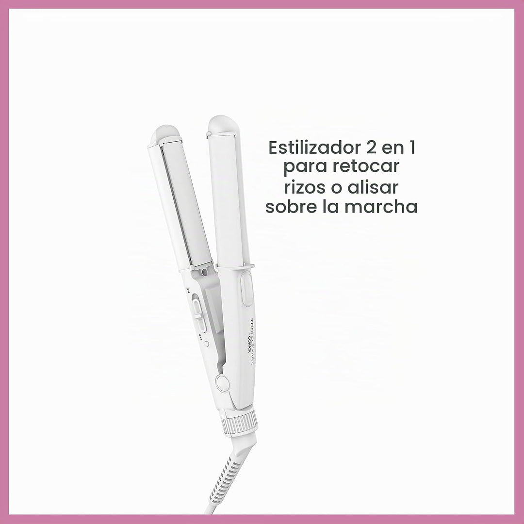 Conair Travel Smart - Plancha y rizador de pelo, herramienta 2 en 1...