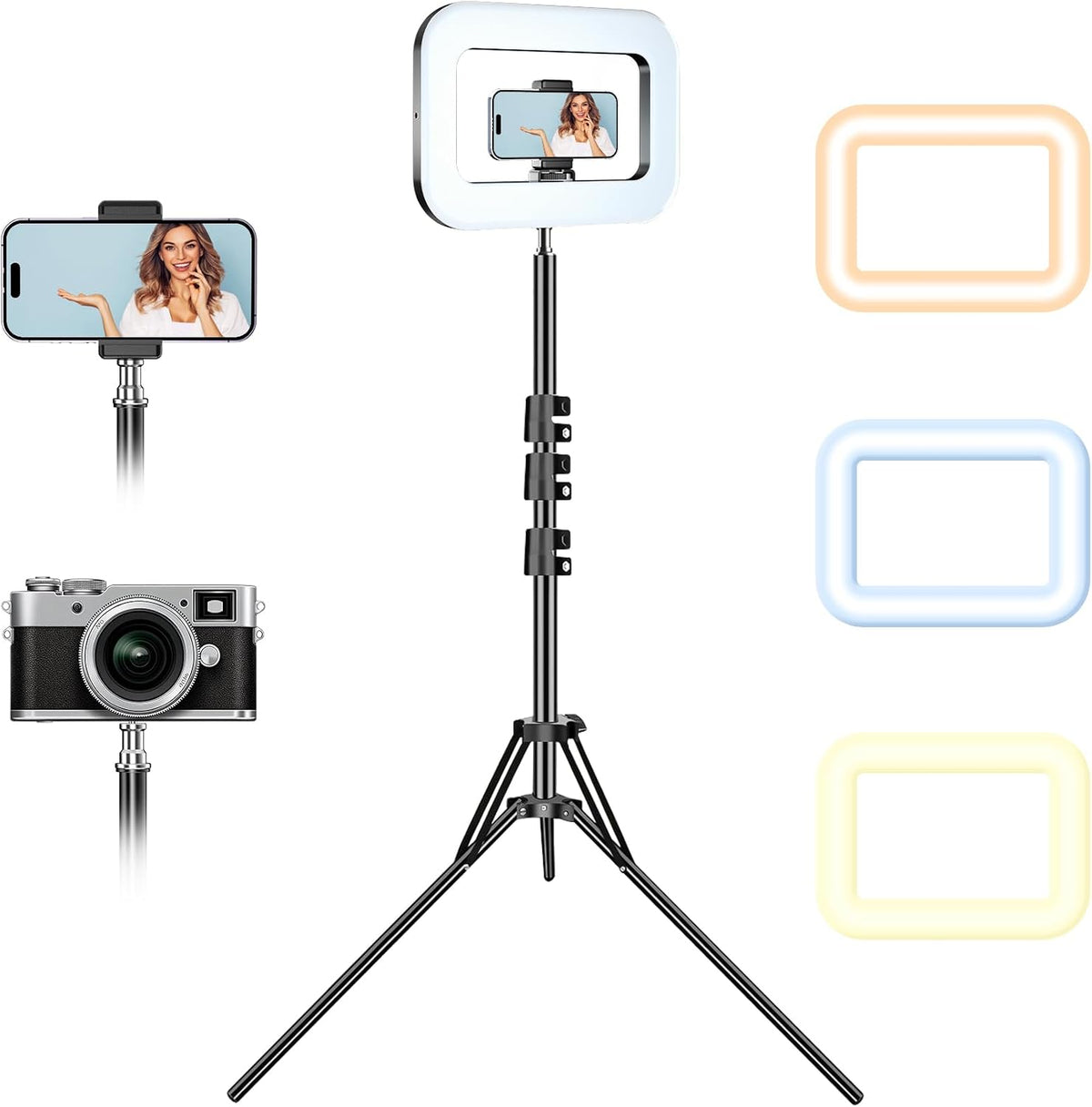 Luz recargable del anillo de 3600mAh con el trípode para el iPhone