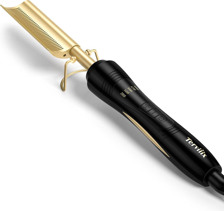 Hot Comb Electric de Terviiix, peines de presión para cabello negro...