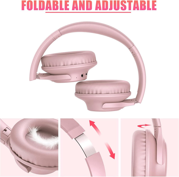 KVIDIO Auriculares Bluetooth sobre la oreja, 65 horas de reproducci...