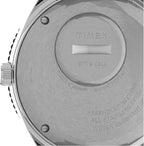 Timex Reloj Q 1.496 in para hombre - esfera azul caja de acero inoxidable correa de goma azul