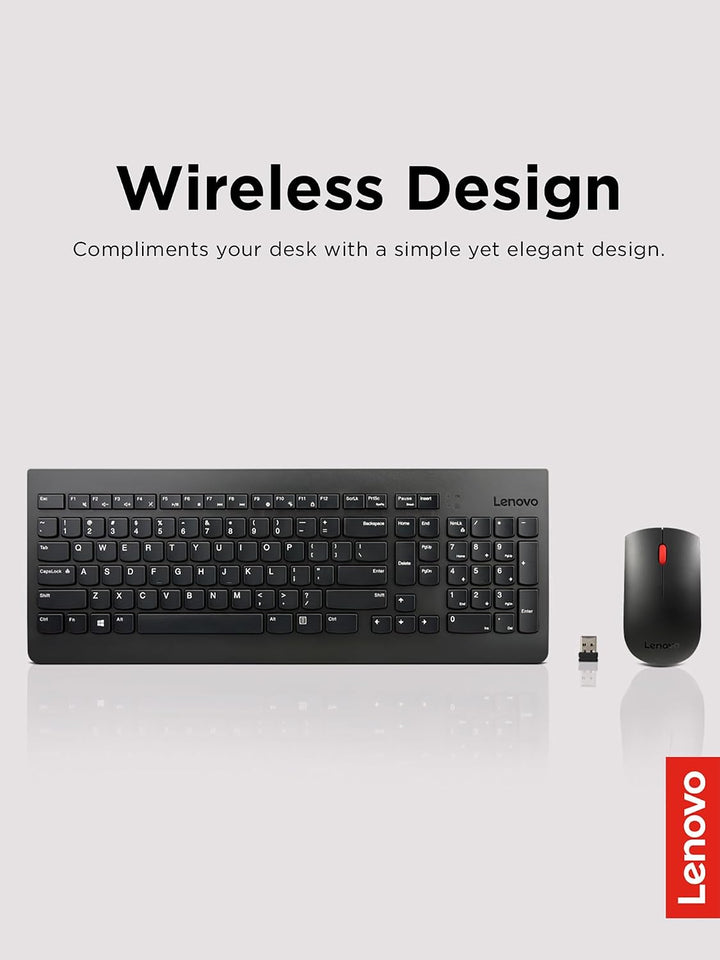 Lenovo Combo de Teclado y Ratón Inalámbricos 510, receptor USB Nano...