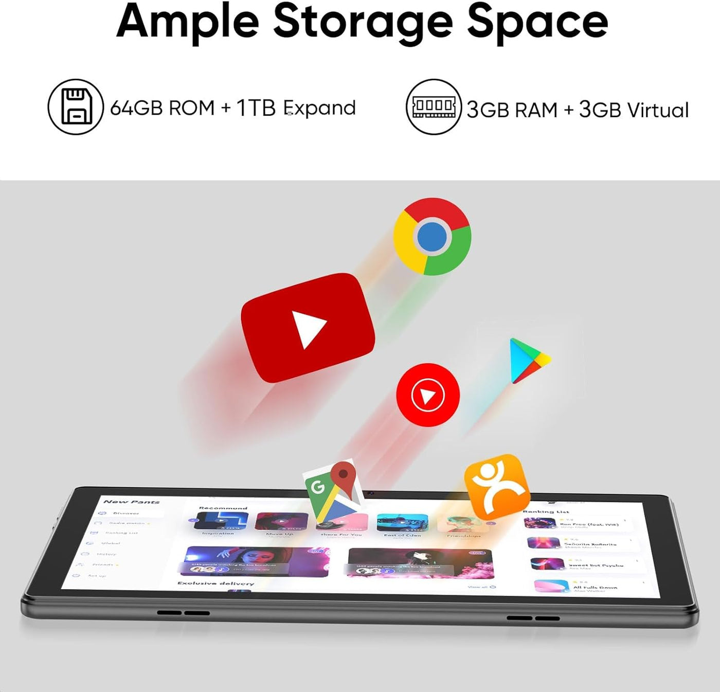 COLORROOM Tableta 10 pulgadas Android 15 tabletas, 12GB+64GB\/1TB E...
