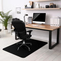 Lámpara Kuyal Tapete rectangular para silla de piso de madera dura, 36 x 48 pulgadas, tapete protector de madera/azulejos para oficina y hogar, color negro