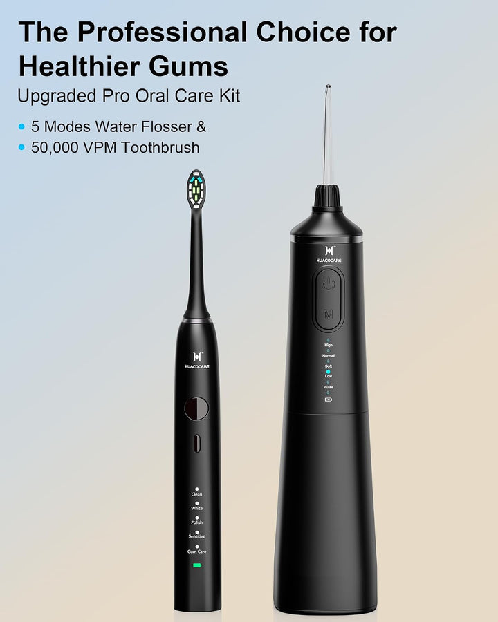 Kit de Cuidado Dental Pro Mejorado: Hilo Dental de Agua de 5 Modos...