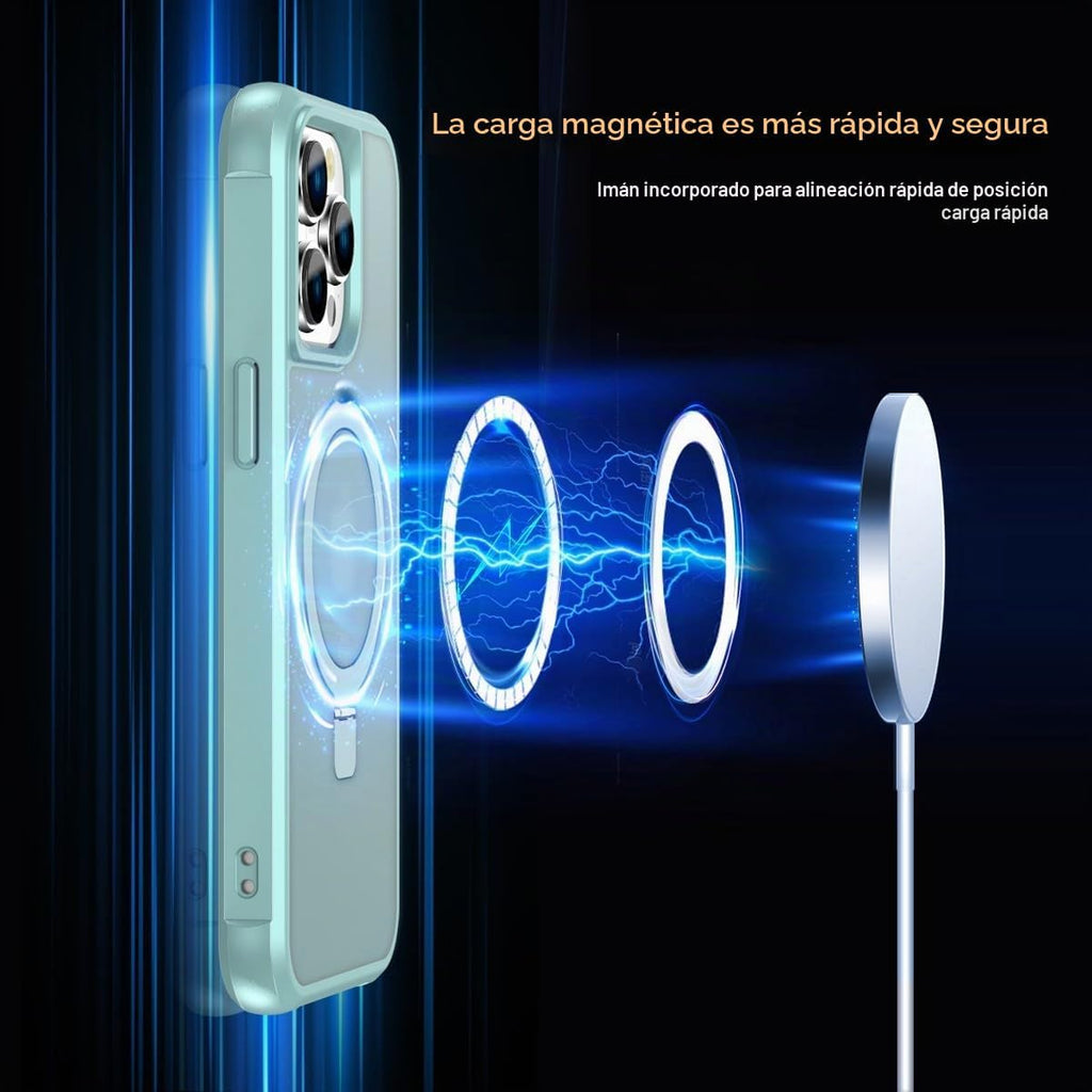 Funda compatible con iPhone 14 Pro con soporte, verde azulado
