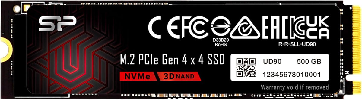 Silicon Power 500GB UD90 NVMe 4.0 Gen4 PCIe M.2 SSD L\/E hasta 5,00...