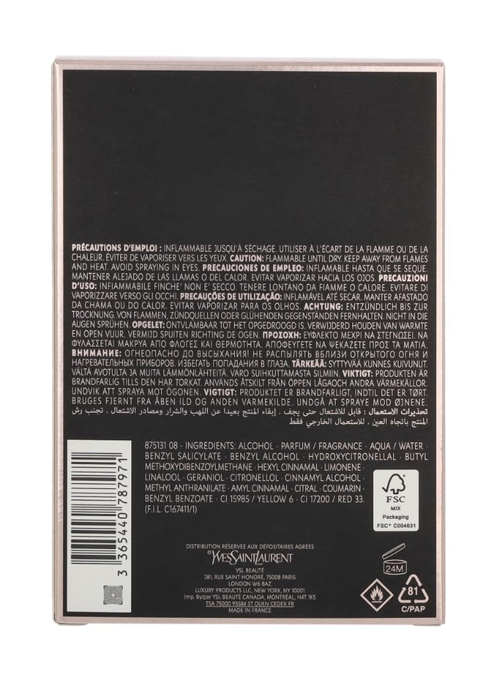 Yves Saint Laurent Eau De Parfum Spray para mujeres, Black Opium, 3...