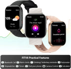 FITVII Rastreador de salud y fitness (respuesta/hacer llamadas), reloj inteligente con frecuencia cardíaca y presión arterial 24/7, seguimiento del sueño, monitor de oxígeno en sangre, más de 120 modos deportivos para mujeres y hombres