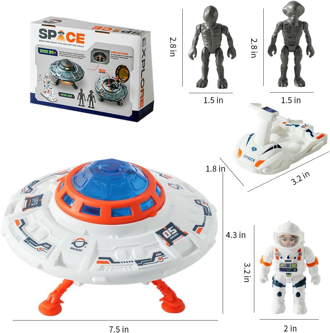 Wbzle Juguete espacial de juguete OVNI con extraterrestre y astrona...