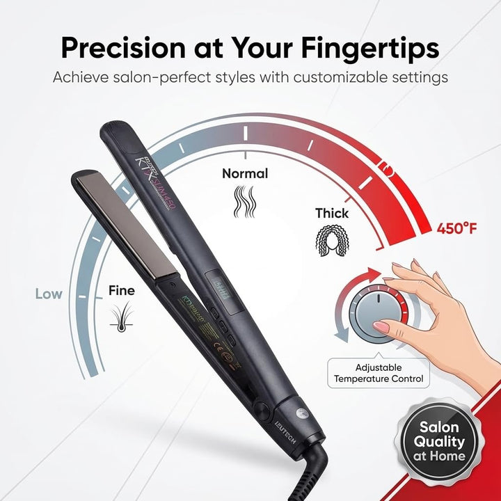 IZUTECH KTX Slim450 Titanium - Plancha plana profesional de 1 pulga...