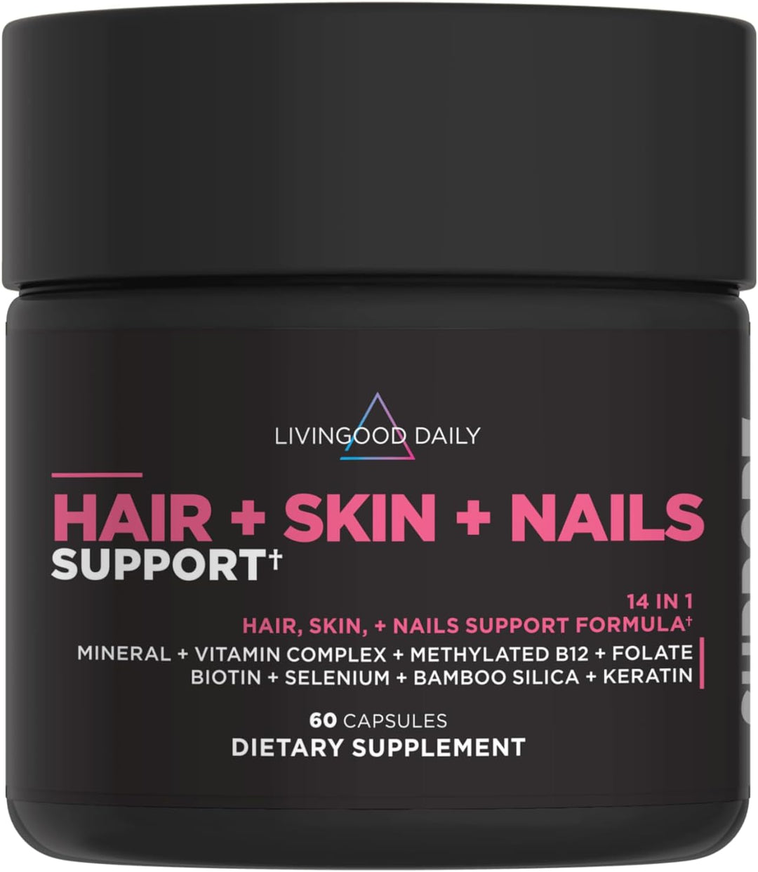 Livingood Daily Suplemento para cabello, piel y uñas, fórmula 14 en...