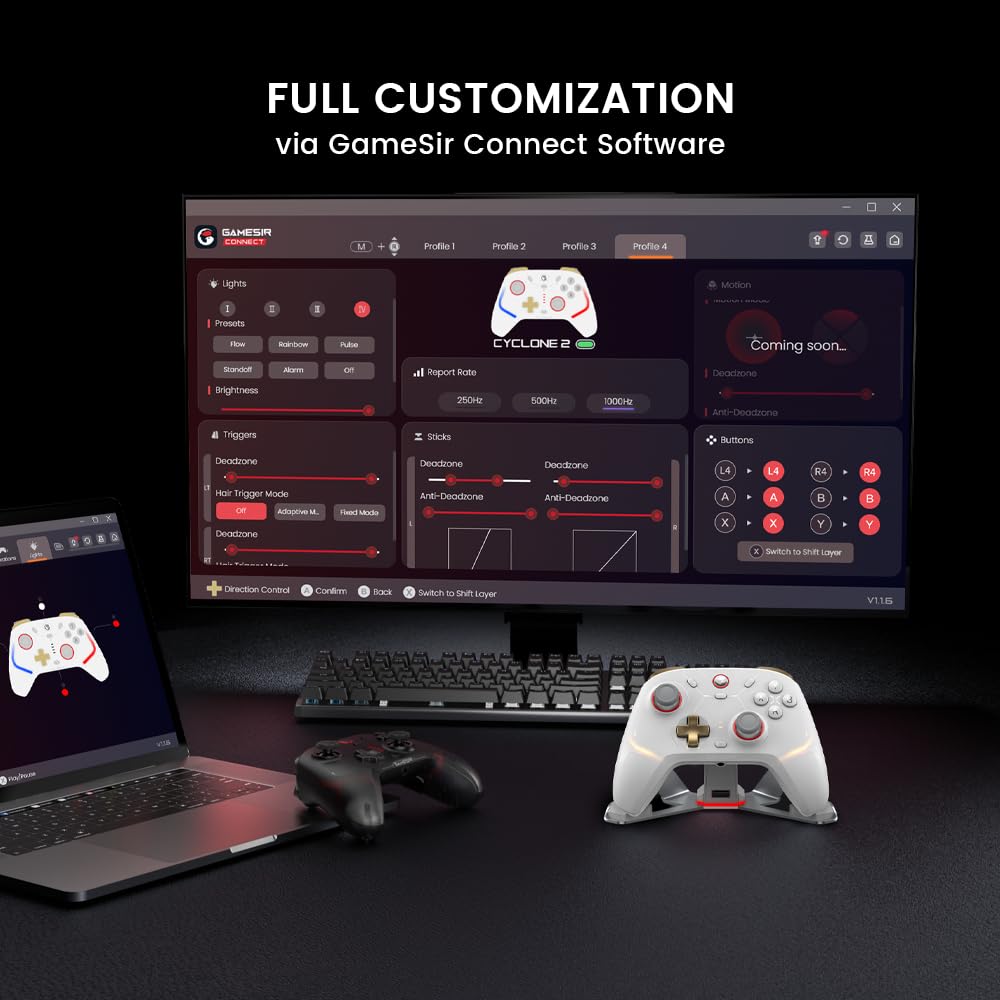 GameSir Cyclone 2 Wireless Controller - 1000Hz Polling Rate, TMR Jo...