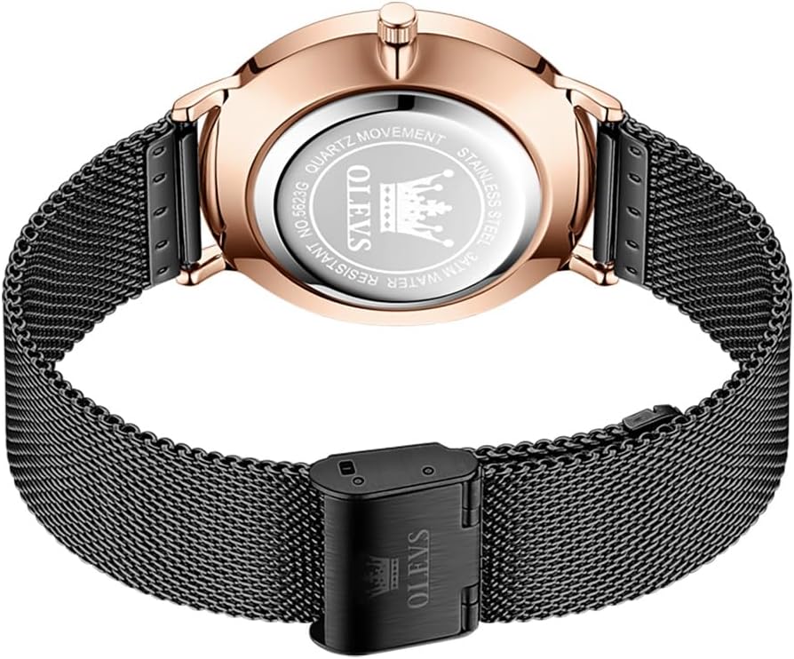 OLEVS Relojes de oro para hombre, analógico, de cuarzo, para negocios, de vestir, día fecha, acero inoxidable, clásico, de lujo, luminoso, impermeable, casual, relojes de pulsera masculinos