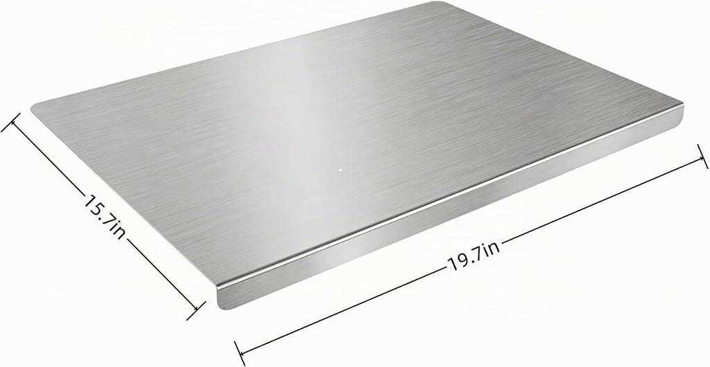 Tabla de cortar de acero inoxidable, 19.7 pulgadas de largo x 15.7 pulgadas