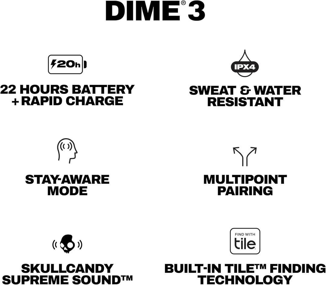 Skullcandy Dime 3 Auriculares Inalámbricos, Auriculares Bluetooth,...