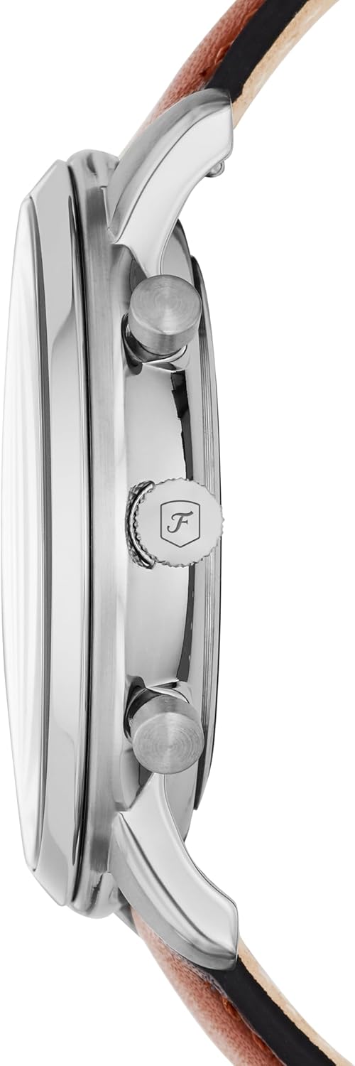 Fossil Neutra - Reloj cronógrafo de cuarzo de acero inoxidable y cuero para hombre
