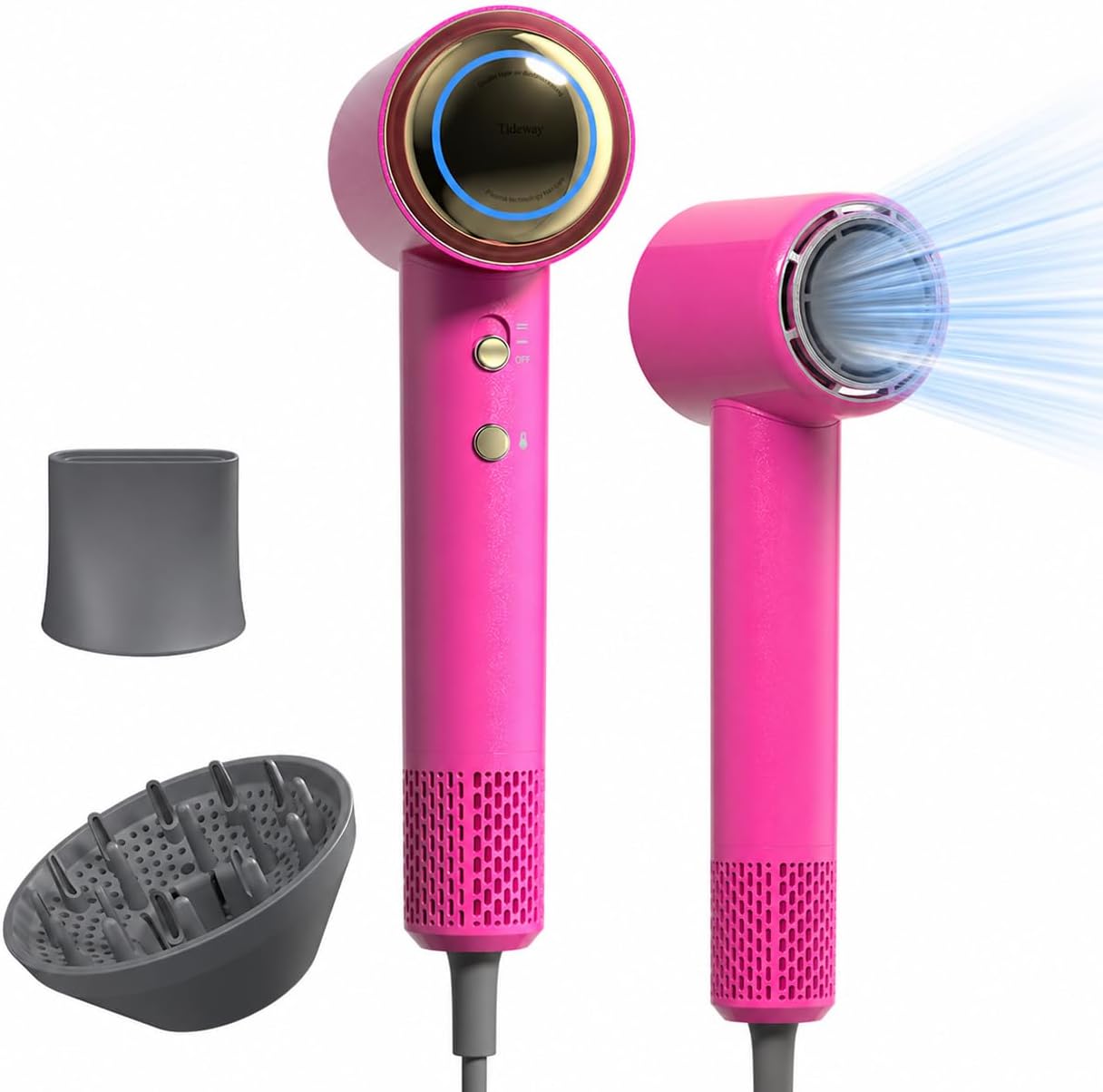 Secador de pelo Tideway, secador de pelo con difusor de plasma ióni...