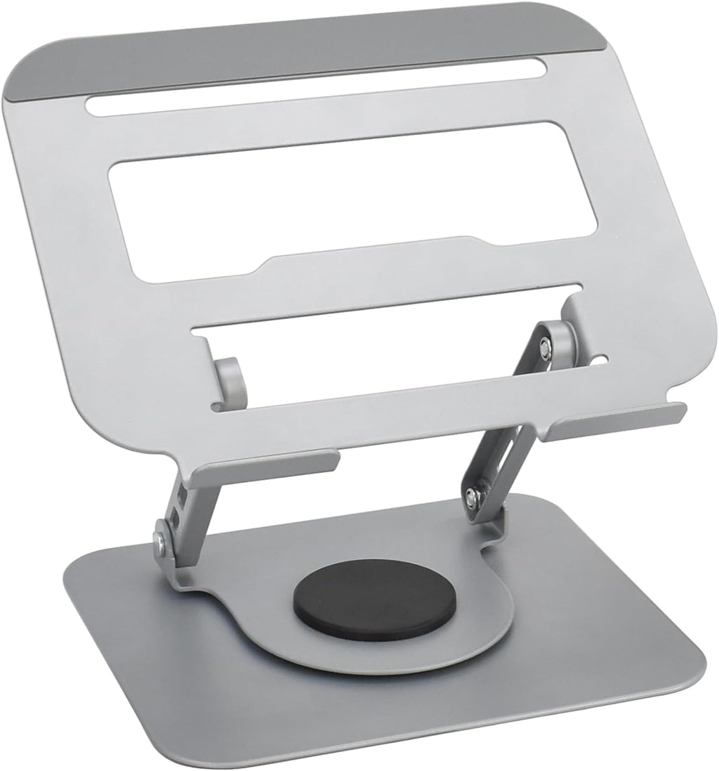Soporte ergonómico para laptop, diseño ergonómico y ángulo ajustable, plegable para laptops, portátiles de hasta 17.3 pulgadas (plateado)