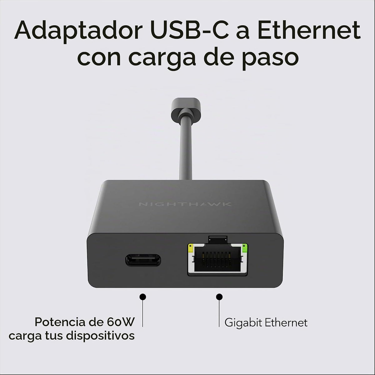 NETGEAR Adaptador USB-C a Ethernet de Nighthawk (USB2ETH) – Conectividad LAN Gigabit rápida para tu hotspot móvil Nighthawk M6 Pro o M6