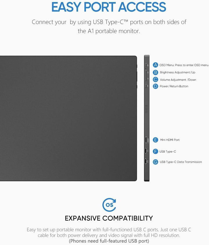 ARZOPA Monitor portátil de 15.6 pulgadas FHD 1080P \u2013 Monitor p...