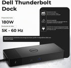 WD22TB4 Thunderbolt 4 Dock Bundle – 40Gbps USB-C/USB A, 1 año de garantía con adaptador de 180 W, Anyhdd HDMI, DP, cable USB-C y tela – Estación de acoplamiento
